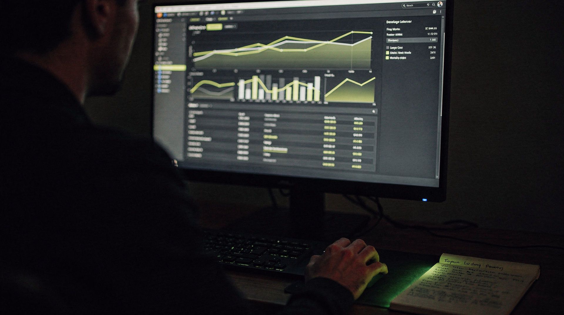 Монитор с дашбордом проекта: визиты из органики, лиды и отклонение от плана